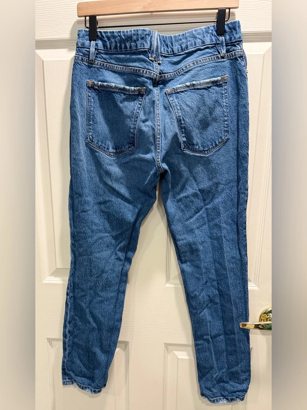 Good American Good Classic Straight High Rise Jeans Size 6/28 Medium Wash - Picture 6 of 9